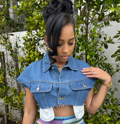 Cuttin’ Up Denim Cut Off Crop