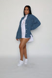 Checked In Denim Oversized Shirt Jacket